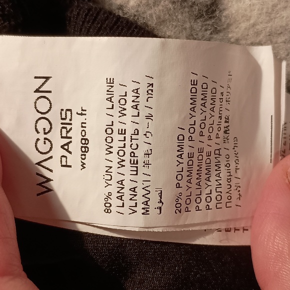 Waggon Paris Chic Blouse/Mini Dress Gingham Black/White Size Large Women Wool - Picture 7 of 10